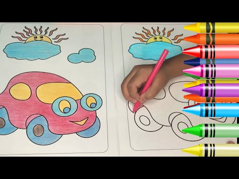 Fun and Easy Car Drawing Tutorial for Kids | Learn to Draw and Color with Crayons