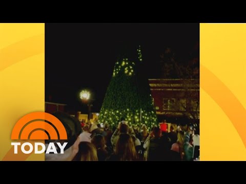 Watch this town's hilarious Christmas tree lighting mishap