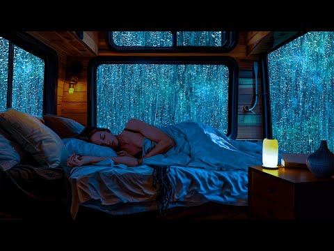 Rain Sounds For Sleeping ⚡ Cozy Car In Rainy Night with Soft Rain & Thunder To Relax, Beat Insomnia