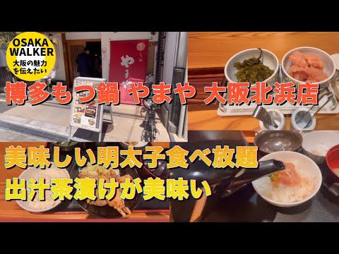 【博多もつ鍋 やまや】大阪北浜店 明太子、ご飯食べ放題でコスパ良し