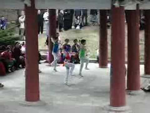 North Korea, dancing in the park