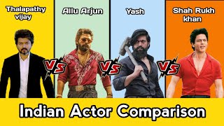 Thalapathy vs allu arjun vs Yash vs SRK| Indian Actor Comparison|Faisal tainment