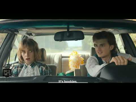 Steve and Robin 4x1 "Boobies Conversation" #strangerthings #season4 #carscene