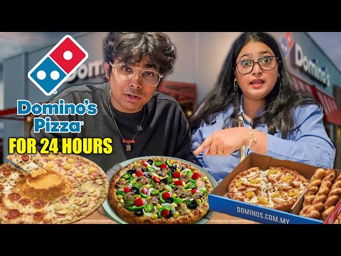 Eating only DOMINO's PIZZA for 24 HOURS!!😱