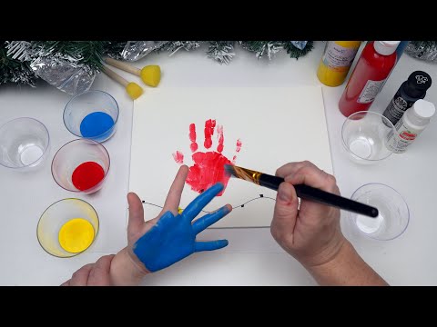 Fun Color Learning Video for Toddlers and Kids with a Christmas Handprint Craft!