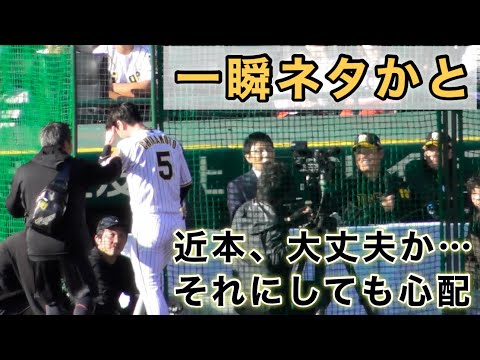 『近本大丈夫か…ファン感謝で自打球』トレーナーも駆けつけ一目散で引っ込む