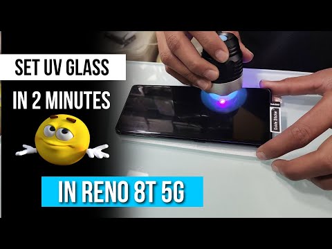 setting uv glass in reno 8t just 2 minutes | uv glass screen protector