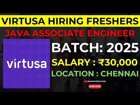 Virtusa Java Associate Engineer Job for Freshers | Apply Now | Chennai IT Jobs 2025