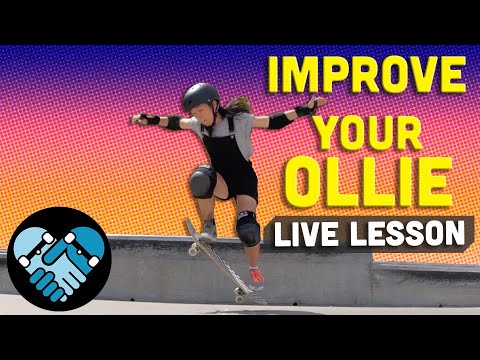 OLLIE HELP for Beginner Skateboarders, Live Lesson: PROPER Foot Placement, Form, Timing, Power