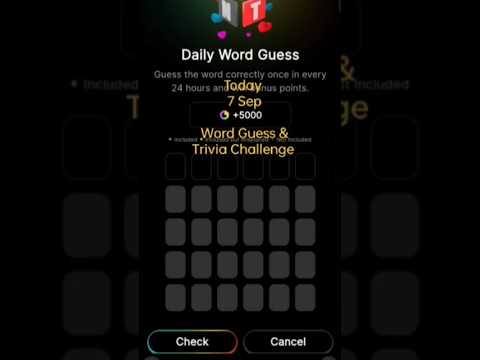 Today 7 Sep Blove DApp Guess Word | Trivia Challenge #blovedapp #crypto #airdrop