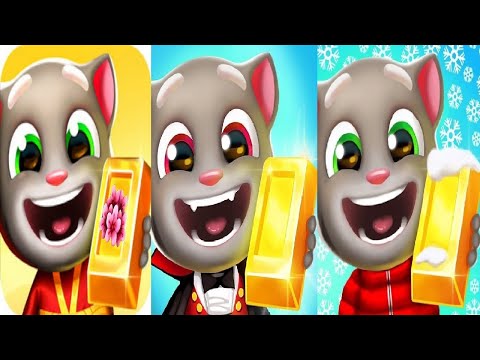 Talking Tom Gold Run New Update Christmas VS Halloween Flower Power Event 2024 Santa Tom ZOMBIE BEN