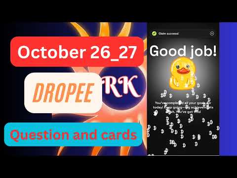 🔥🔥 Droped Daily Combo Today 26 & 27 October | Dropped Daily Combo | Dropee Daily Combo