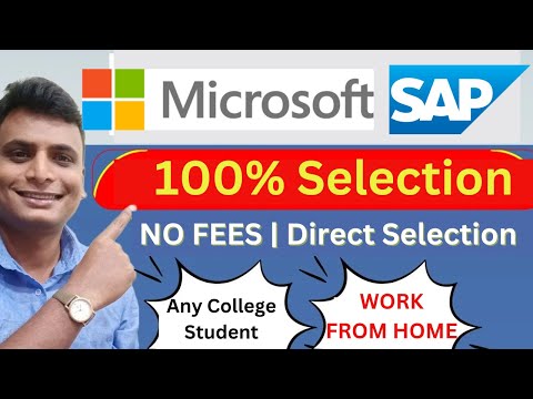 100% Selection | Microsoft SAP Launched Free Training Internship Program Work From Home Certificate