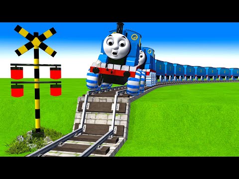 【踏切アニメ】あぶない電車 TRAIN Thomas Crossing Fumikiri 3D Railroad Crossing Animation #2