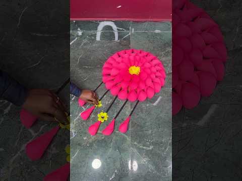 Beautiful Pink Wall Hanging Craft #short #reel #viral #trending #youtubeshort #wallhanging #diycraft