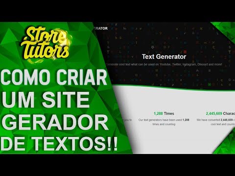 Como criar um site gerador de textos personalizados ‹ 2018 ›