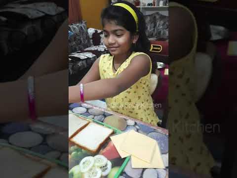 Cute Little Hasya Making Yummy Sandwich || #Youtube Shorts || #Shorts || Sandwich Making ||