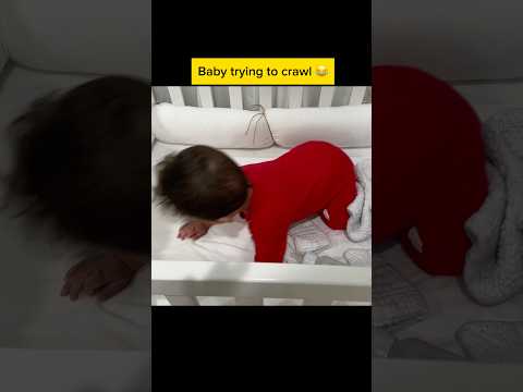 Baby, trying to crawl for the first time very funny ￼