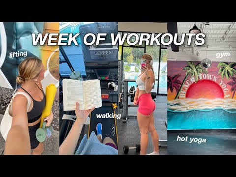 WEEK OF WORKOUTS | hot yoga, gym, walking