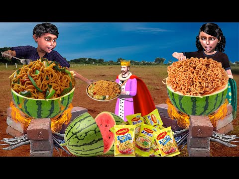 Watermelon Maggi Noodles Street Food Hindi Kahaniya Hindi Moral Stories New Funny Comedy Video