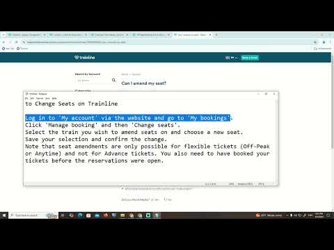 How to to Change Seats on Trainline