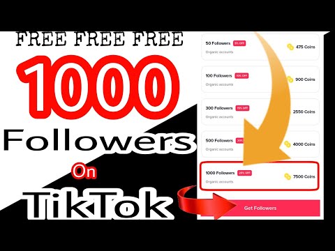 Free 1000 Followers on Tiktok 2022. TikTok kay followers kaisa badhaya 2022. free tiktok followers.