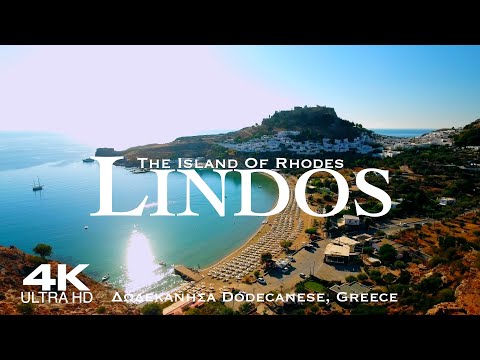 LINDOS Rhodes 🇬🇷 Drone Aerial 4K | Ρόδος Λίνδος Rhodos Rodos | GREECE Δωδεκάνησα Dodecanese Ελλάδα