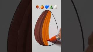 Satisfying creative painting 🍖🍊💙🎄🥚#painting #shorts #creativeart #trending