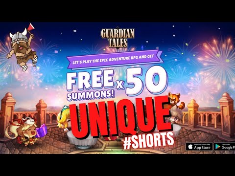 5 FREE UNIQUE HEROES FROM 50 FREE SUMMONS |  GUARDIAN TALES SHORTS