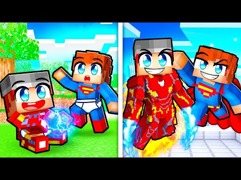 Growing up as SUPERHEROES in Minecraft!