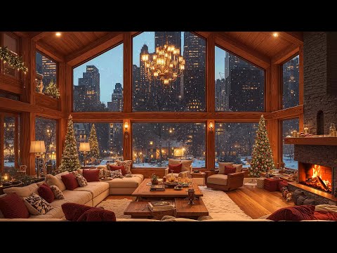 Smooth Instrumental Christmas Jazz Songs & Fireplace Sounds for Unwind 🎄 Warm Christmas Ambience