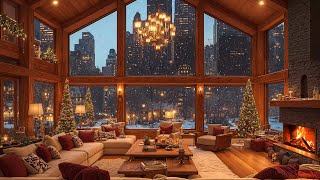 Smooth Instrumental Christmas Jazz Songs & Fireplace Sounds for Unwind 🎄 Warm Christmas Ambience