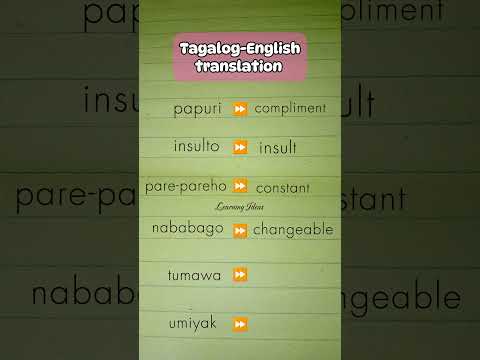 TAGALOG-ENGLISH TRANSLATION VOCABULARY #learnenglish #tagalogenglishtranslation #vocabulary