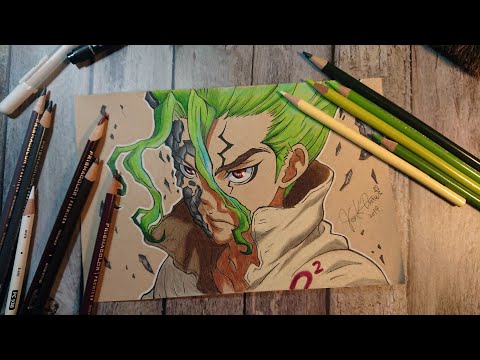 Dr Stone drawing step by step | Senku 石神千空| Dr.Stone (ドクターストーン) | TenK Draws