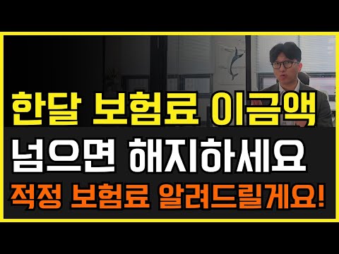 월 보험료 이 금액 넘으면 해지하세요! 적정 보험료 정해드립니다