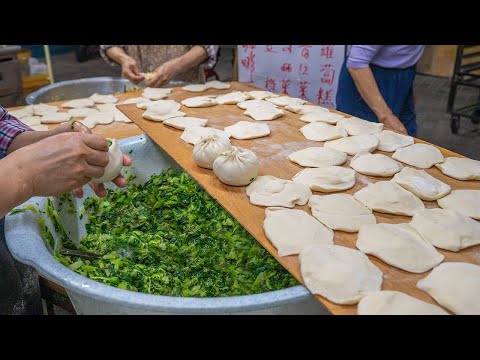 青菜包子製作｜台灣美食｜前金素食包子