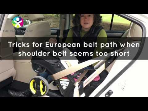 TheCarSeatLady's tricks for when a seat belt seems too short for a European belt path