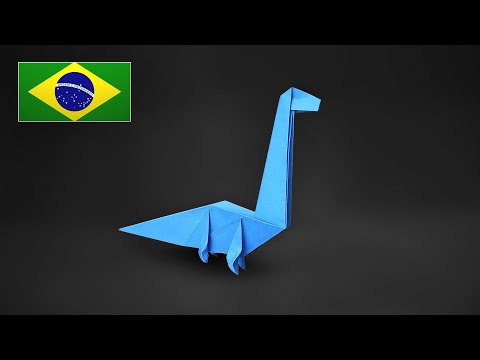 Origami de Dinossauro: Braquiossauro - Tutorial PT-BR