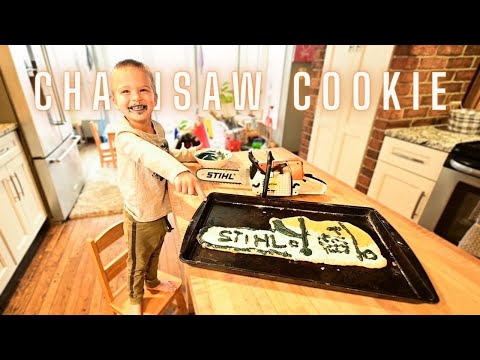 We Make a giant Stihl Chainsaw cutout cookie!