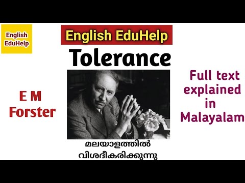 Tolerance | EM Forster | Essay | Malayalam | English EduHelp