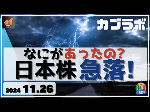 【カブラボ】11/26 日本株 一時 750円の急落！ 一体何があったのか!?