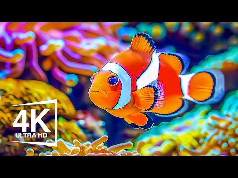 Aquarium 4K VIDEO ULTRA HD 🐠 Beautiful Coral Reef Fish - Relaxing Sleep Meditation Music #7