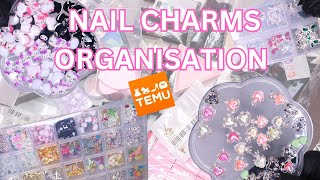 ₊˚ 💜 NEW CHARM ORGANIZER! | TEMU NAIL CHARMS ORGANIZATION WITH PRICES & LINKS