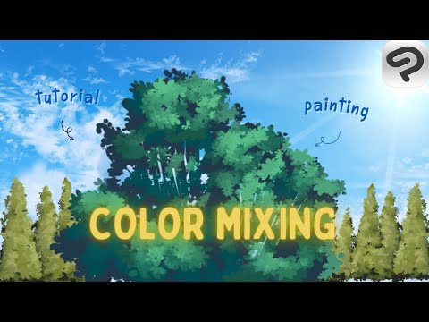 How to Draw Tree like Ghibli Studio using Color Mixing Feature - Clip Studio Paint Drawing Tutorial