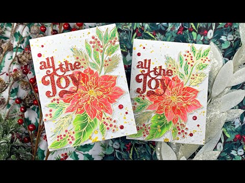 Watercolor w Distress Spray Stains | AmyR 2023 Holiday Card Series #5