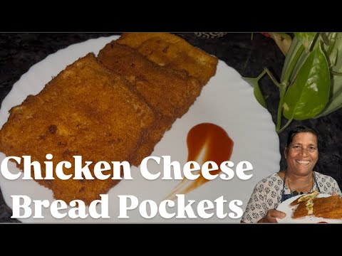 Chicken Cheese Bread Pockets..#cooking #food #recipe #indianfood #snacks #bread #teatime #chicken