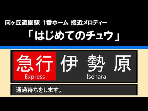 【接近放送】#1 急行 伊勢原 10両（通過待ち）＠向ヶ丘遊園