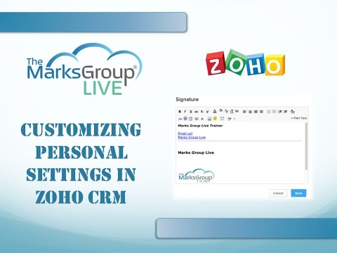 Customizing Zoho CRM Personal Settings