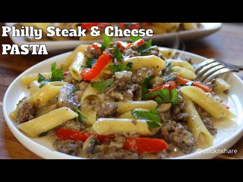 Comforting Poor Man's Philly Cheesesteak Pasta - Delicious!