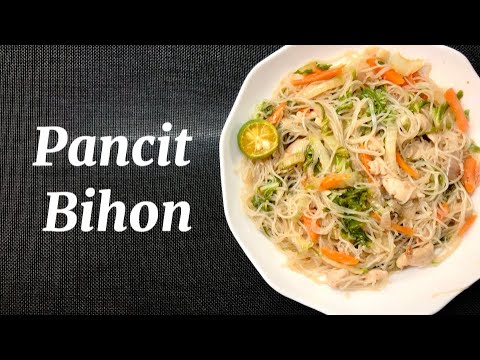 Pancit Bihon with chicken